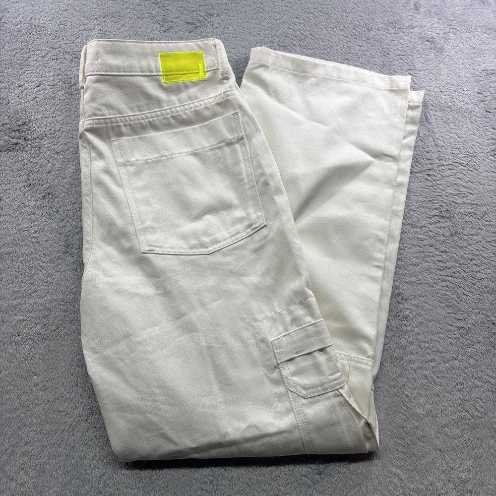 Zara‎ Cargo Pants Mens 34x32 Cream White Off Dnwr Streetwear Heavy Cotton Casual